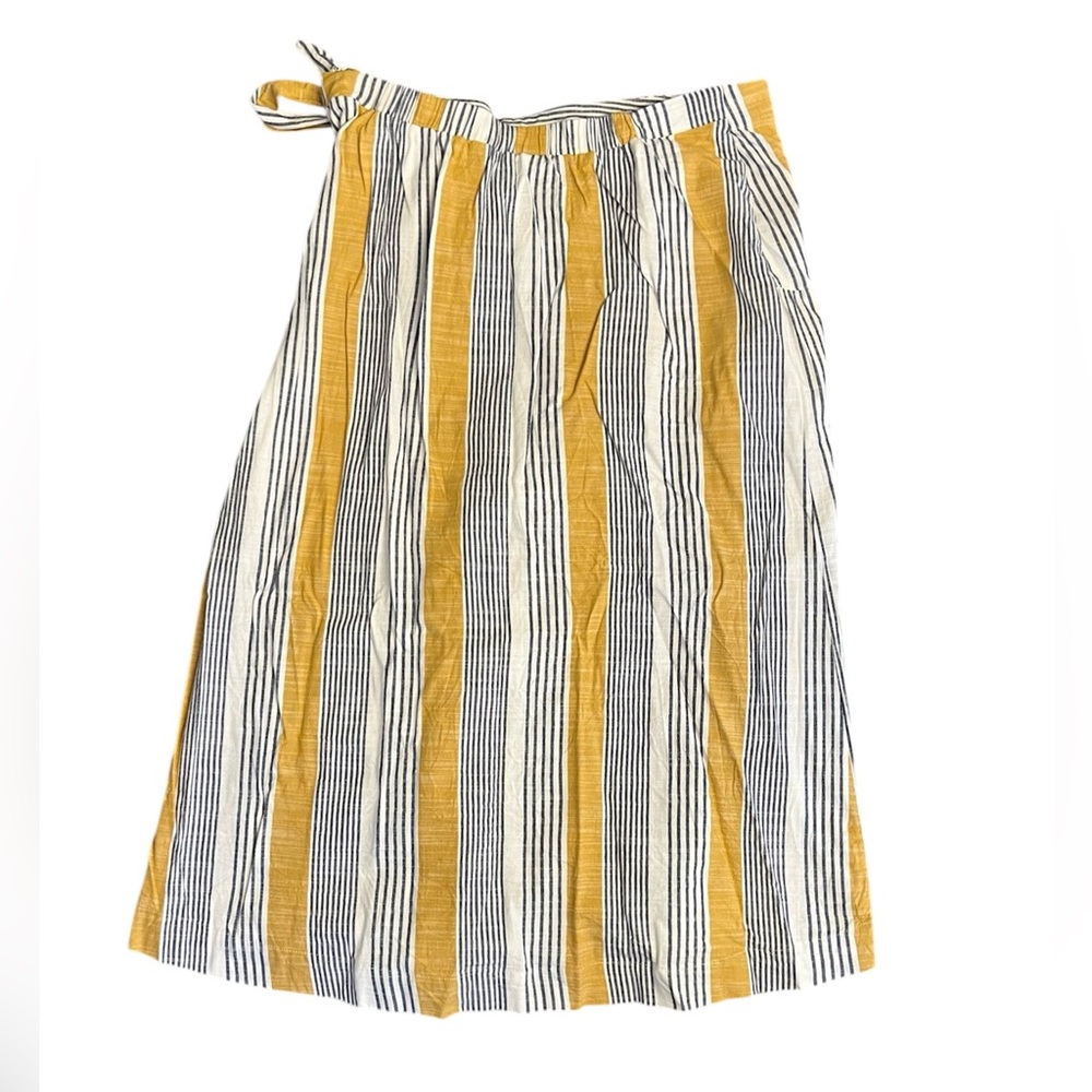 Anthropologie Yellow and White Striped Midi Skirt - Picture 4 of 7